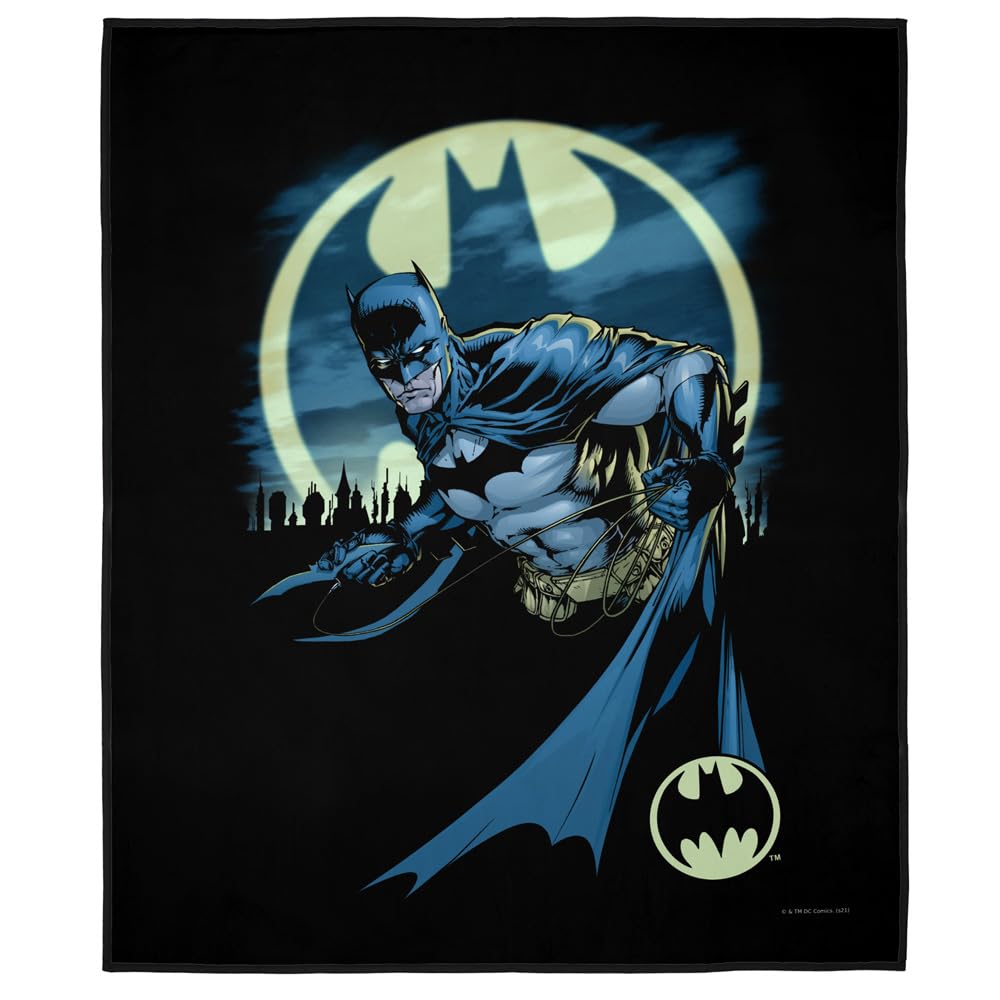 LOGOVISIONBatman Picnic Outdoor Blanket, 50"x60" Heed The Call Rope, Foldable Blanket for Picnic, Beach, Camping, Park, Tailgate
