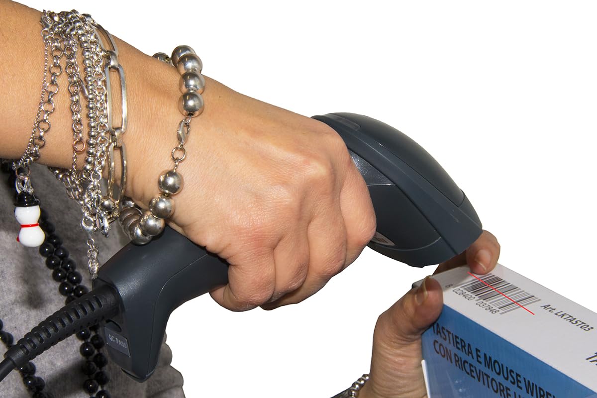 LINK LKLET19 - Lettore Codici a Barre 1D/2D (QR, Fattura Elettronica) con Cavo USB – Scanner per Magazzino, Negozio e Registratori di Cassa