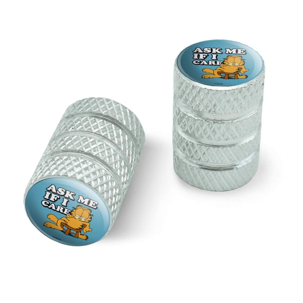 Garfield Ask Me If I Care Motorcycle Bicycle Bike Tire Rim Wheel Aluminum Valve Stem Caps