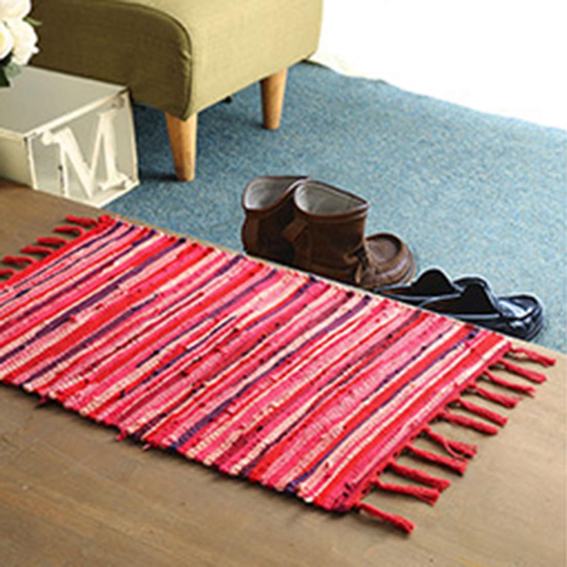 Amazon｜[LSDZW] フリンジ カーペット 絨毯 じゅうたん ローズ色