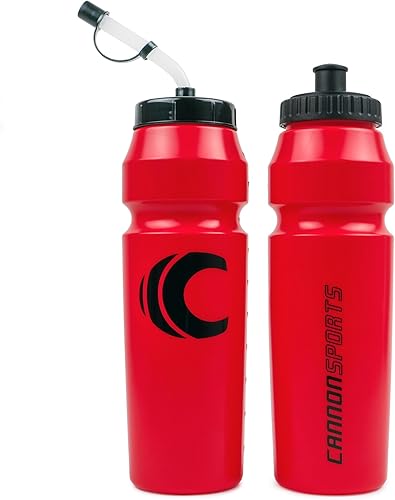 Miniatura 6 de Cannon Sports Botella de agua deportiva de 1 litro, sin BPA, capacidad de 34 onzas, boca grande, 2 tapas (popote y apretado), ideal para deportes
