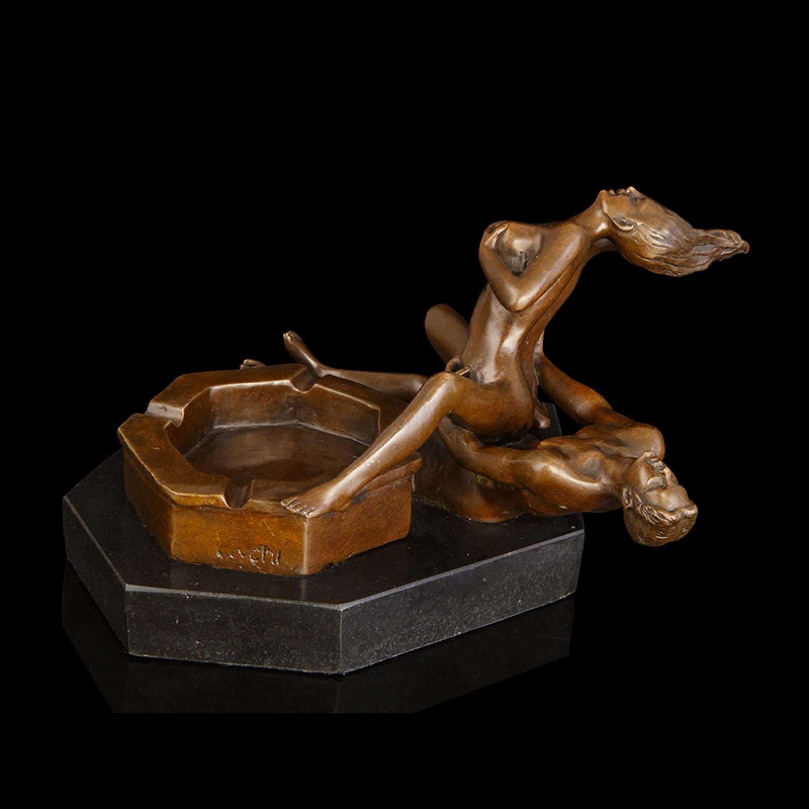 P.Delaune ブロンズ灰皿小物入れアート彫刻欧州