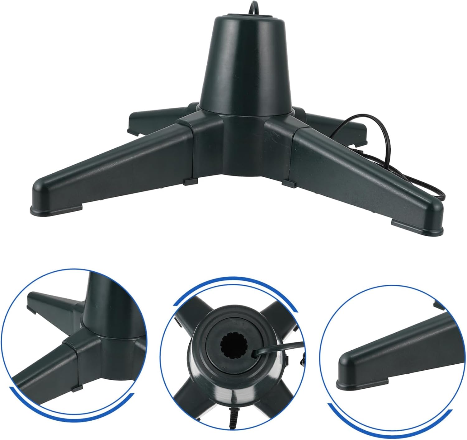 PRETYZOOM 1pc Electric Christmas Tree Base Rotating Stand for Artificial Trees Bracket Quadruped Design for Stability Easy Installation Us Compatible