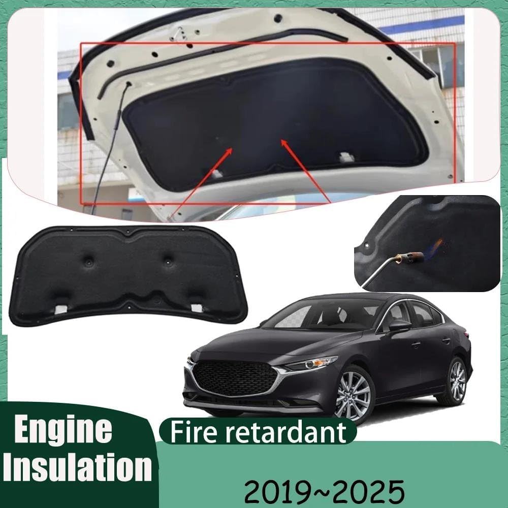 Automobile Insulation for Mazda 3 for Axela BP 2019-2025 Car Hood Lining Engine Thermal Insulation Soundproof Cotton