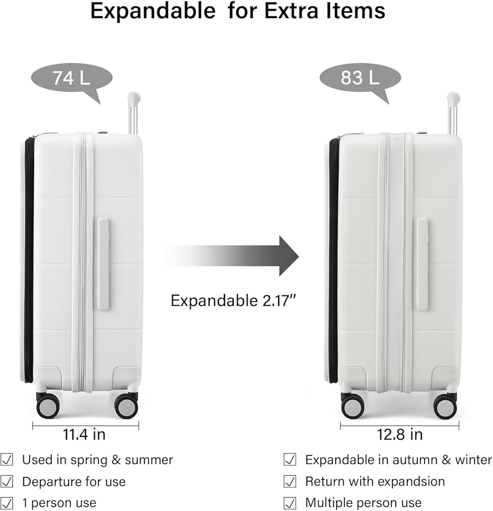Amazon.com | Hanke Hardside Expandable Checked Luggage, 24 Inch