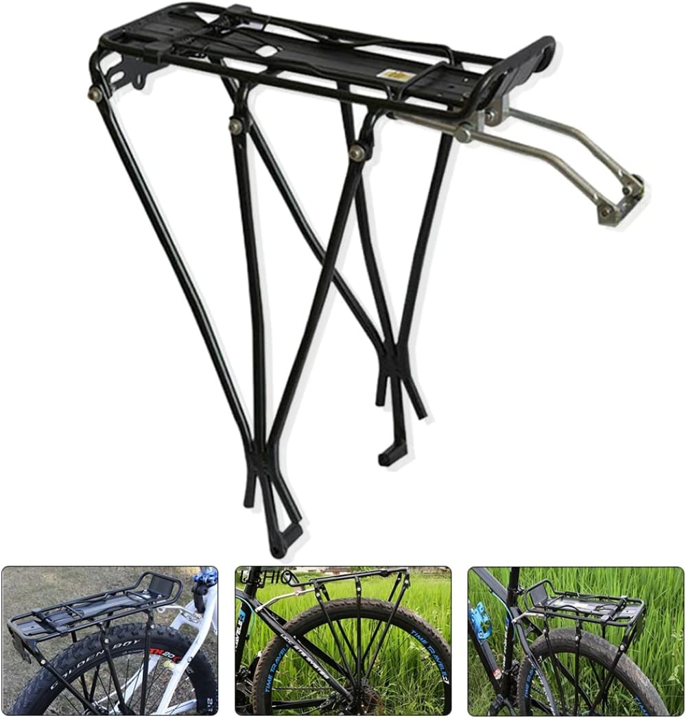 Bicycle Cargo Rack, Rear Bike Rack Bolt on Bicycle Carrier Rack Aluminum Alloy Bicycle Back Stand Waterproof Mountain Bike Cargo Rack Bike Rear Shelf Bicycle Supplies