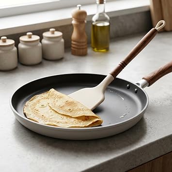 Deconox Akasya Ahşap Saplı Premium Silikon Mutfak Gereçleri - Isıya Dayanıklı Servis Kaşığı, Kepçe, Spatula ve Kevgir Seçenekleriyle (SPATULA)