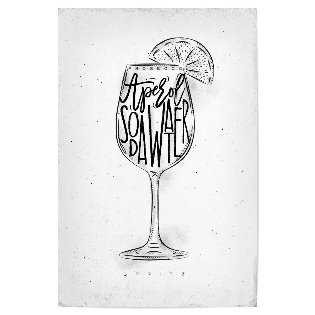 artboxONE Poster 150x100 cm Schwarzweiß Spritz Cocktail White - Bild Cocktail aperol Background