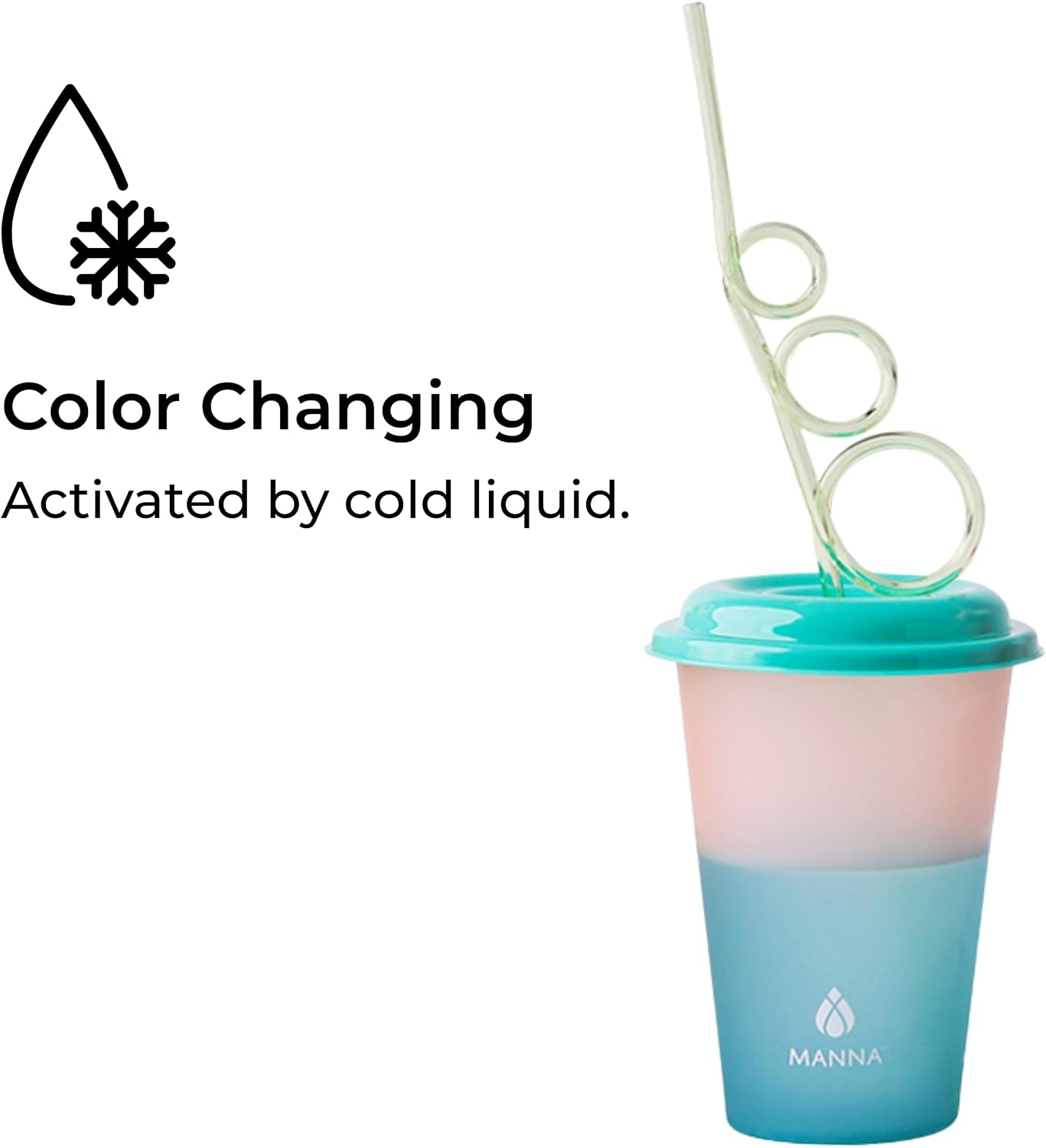 Manna Crazy Straws 12oz Color Changing Reusable Cup Set - 6-Cups - Sunset Sorbet