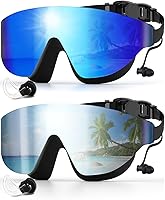 Zoomsnail Frameless Swim Goggles for Adults - 180° Wide View, Anti-Fog Anti-UV, No Leak Pool Goggles Men Women