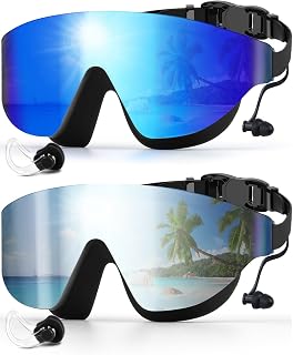 Zoomsnail Frameless Swim Goggles for Adults - 180° Wide View, Anti-Fog Anti-UV, No Leak Pool Goggles Men Women