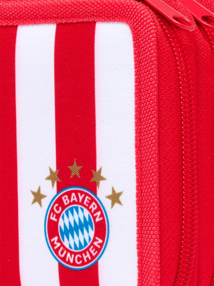 FC Bayern München Doppeletui - Streifen - gefüllt Federmappe rot-weiß FCB