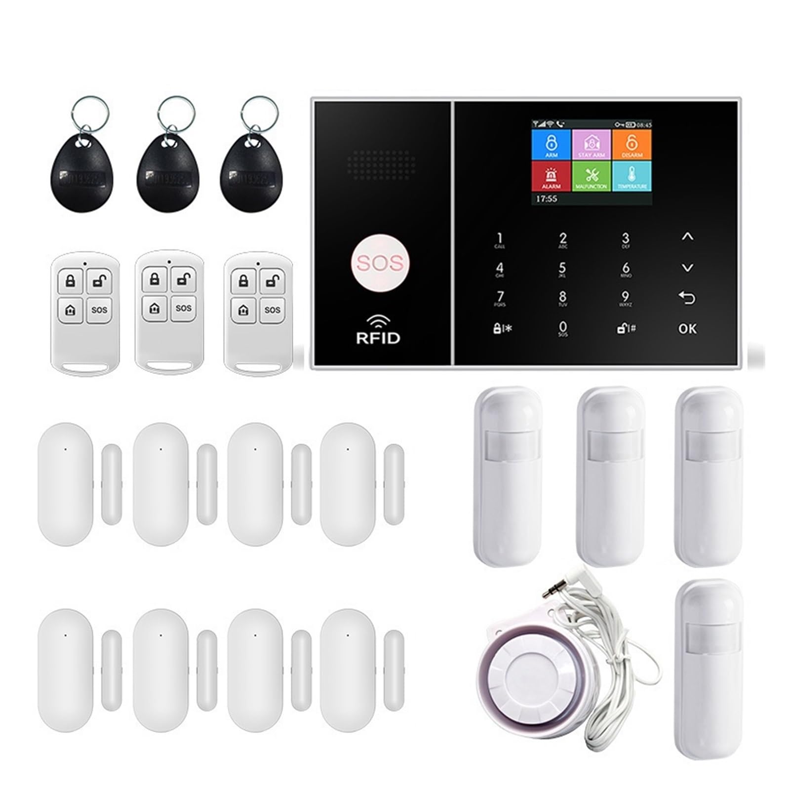 Alarma antirrobo inalámbrica WiFi GSM Tuya Smart con sensor de movimiento y control por app