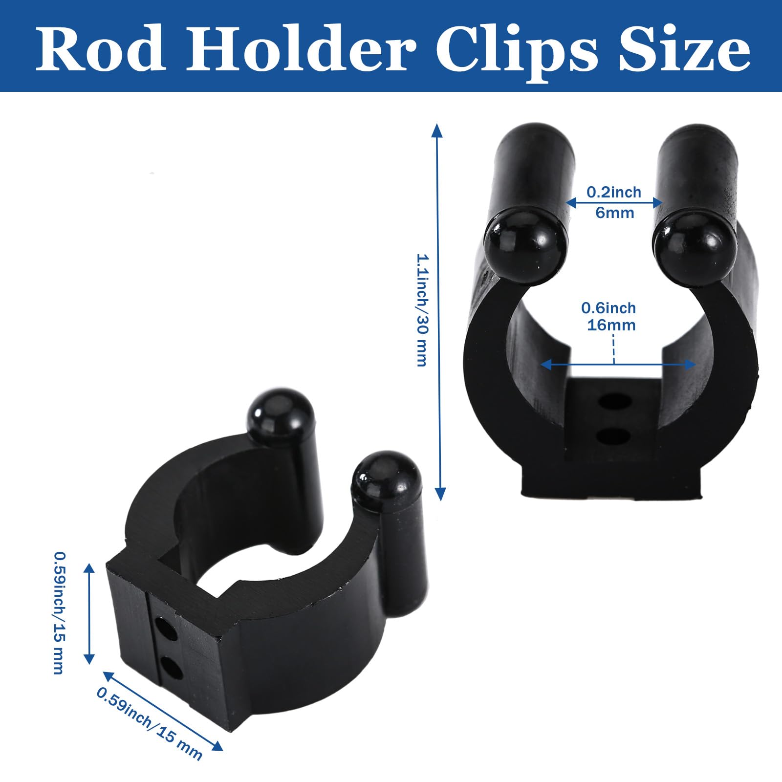 Amazon.com: Mayitr 20 Pcs Fishing Pole Rod Holder Clips Rubber Black :  Sports & Outdoors