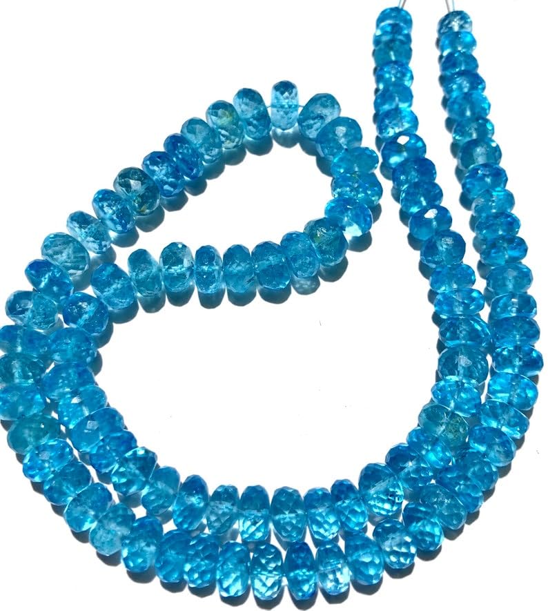 Perles topaze bleue naturelle finies les pierres ternes pour bijoux