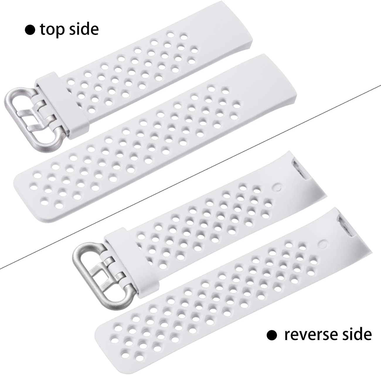 Wepro Bands Compatible with Fitbit Charge 4 / Charge 3 / Charge 3 SE, Waterproof Band with Breathable Holes for Women Men, Small, Large