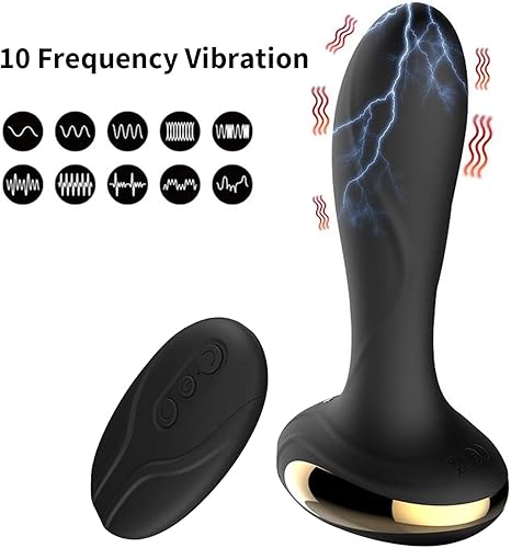 Miniatura 2 de Vibrador anal estimulador de próstata masajeador con control remoto versión térmica 10 patrones de vibración tapón anal consoladores sexuales para