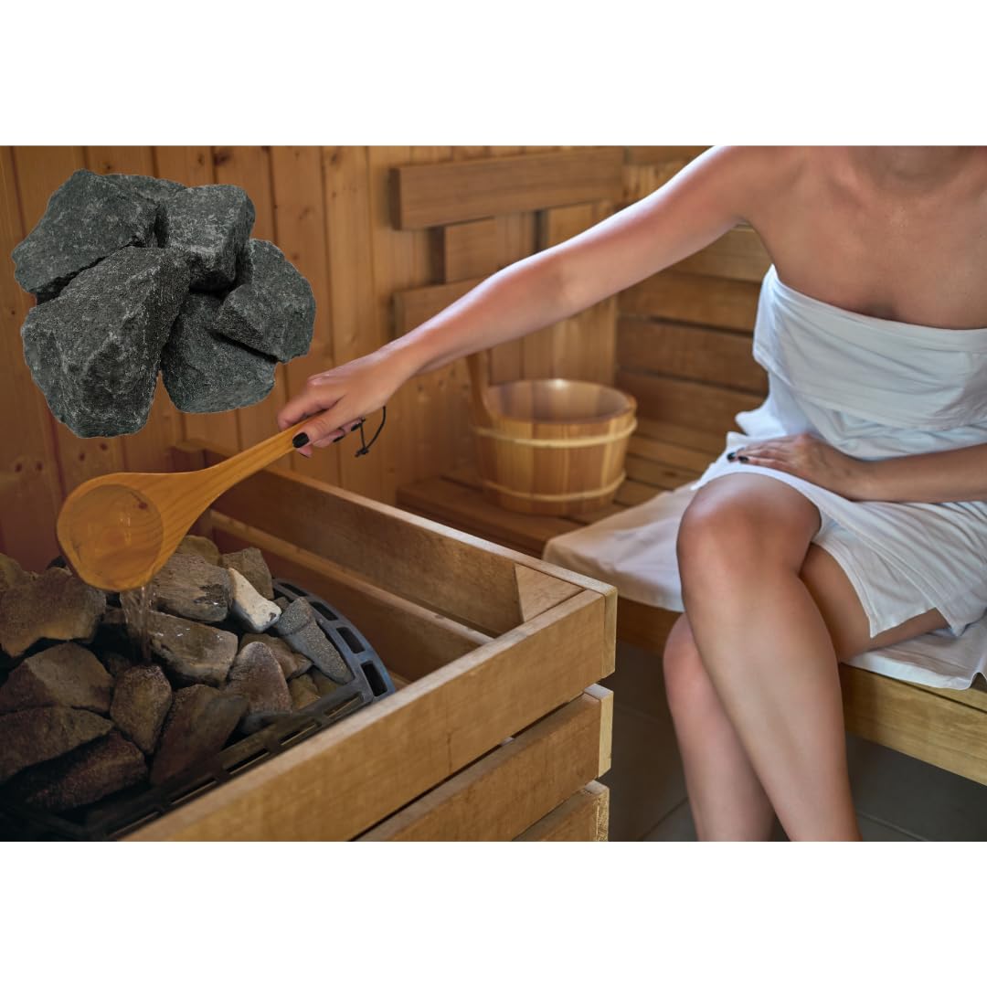 Saunasteine 20 kg Olivine-Diabase Super XXL Größe 13cm bis 20 cm Schadstofffrei, Hand ausgewählt Sauna Aufgussmittel geeignet für Elektro- oder Holzsaunaöfen Saunazubehör TÜV geprüft Asbest frei