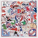50 PCS Philadelphia City Philliezzz Stickers Baseball Colorful Aesthetic Decals Vinyl Sticker Waterproof for Water Bottle Computer Laptop Luggage Phone Car Skateboard Bumper 2-3 inches