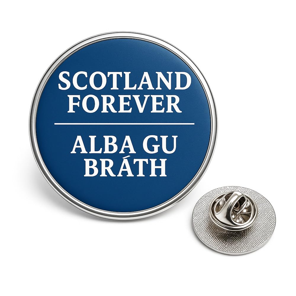 Scottish Pin Badge Scotland Flag Highland Cow Funny Scottish Sayings Pins Metal Lapel Badges for Scots Scottish Gift Souvenir Clan Tartan Designs Keep the Heid Stay calm Lion (Scotland Forever)