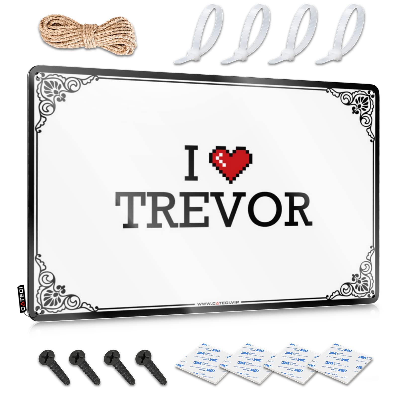 Funny Sign Accessories Decorative I Love Trevor For Bedroom - Funny Bedroom Decor Customizable(30X40CM)