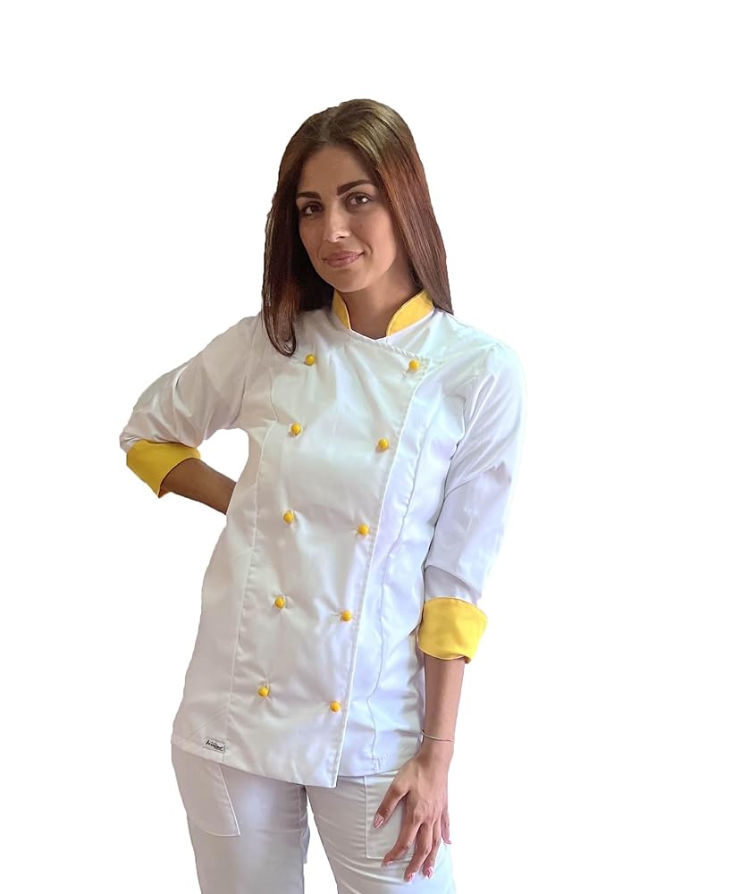 Giacca Da Cuoco Donna - Divisa Da Lavoro Per Hospitality | 65% Poliestere 35% Cotone | Maniche Corte - Foto 12