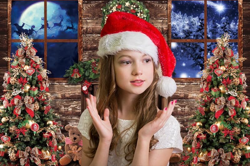 8x6フィート クリスマス暖炉 写真撮影用背景幕 クリスマステーマ パーティーデコレーション バナー 屋内 クリスマスツリー ピクチ