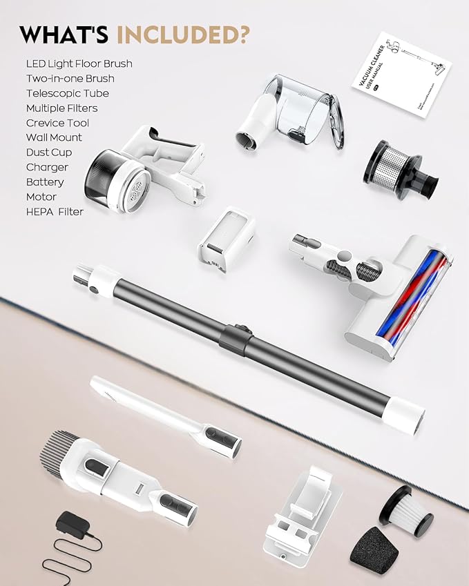 Aspiradora Inalámbrica Escoba 80000RPM Filtro HEPA miniatura 7