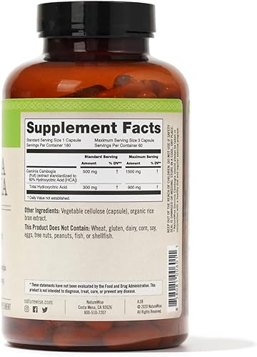 Miniatura 8 de NatureWise Pure Garcinia Cambogia (suministro de 2 meses) Extracto de HCA 100% natural concentrado al 60% para apoyar procesos metabólicos y