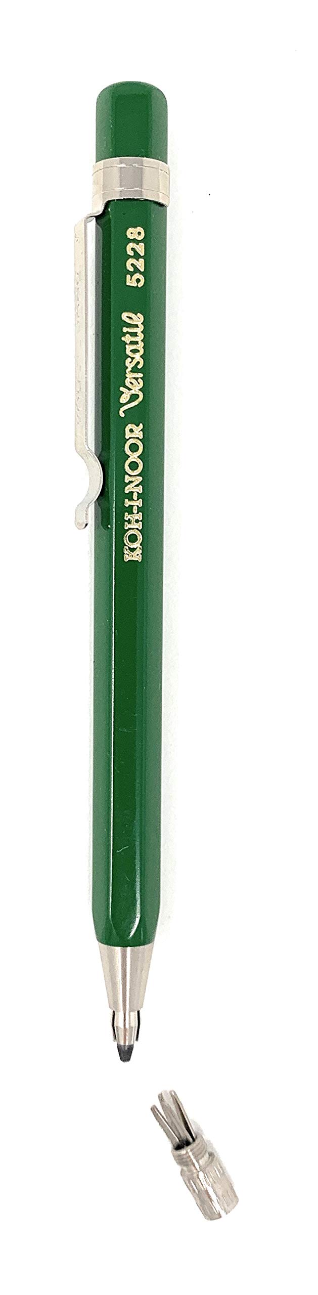 KOH-I-NOOR Lápices portaminas de metal, 2 unidades, verde, mina de 2 mm