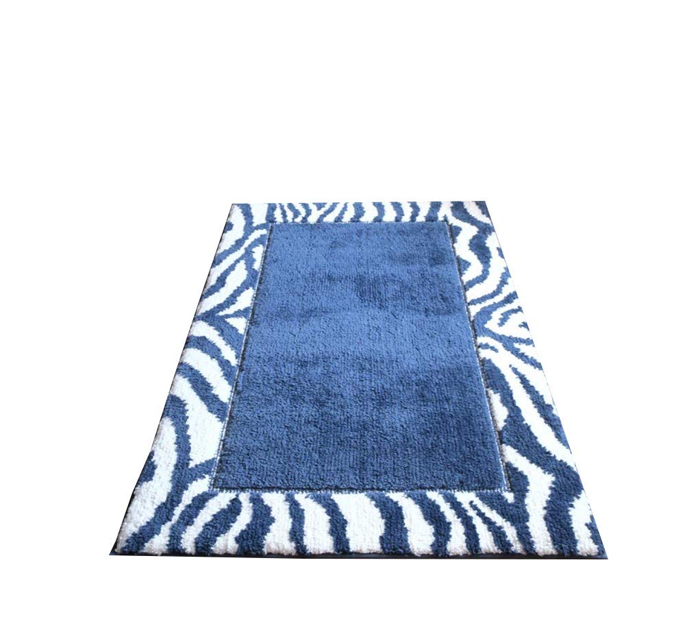 Tapis de pied pour coin café : confort géométrique bleu 50x60 cm