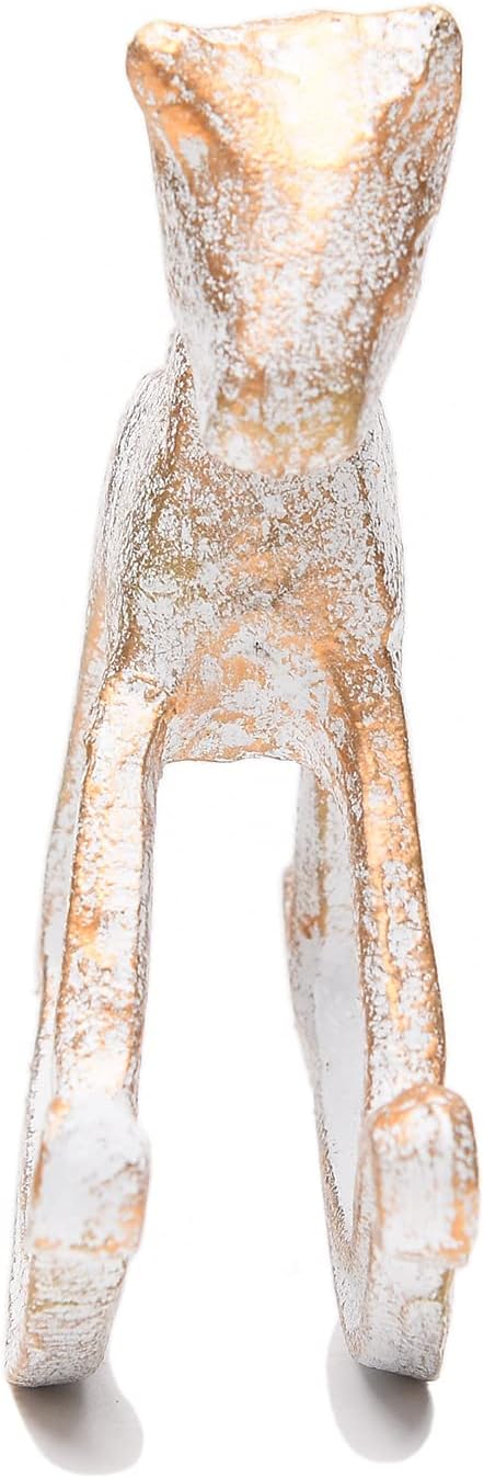 BRASSTAR Cast Iron Rocking Horse Statue, Indoor Outdoor Decor, 6.3in, White image 3