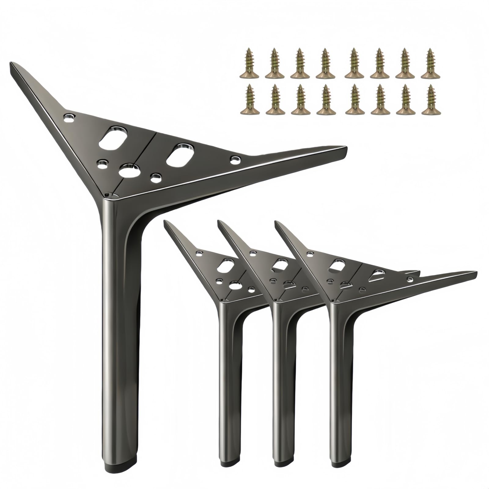 SWTOOL Gun Black Furniture Legs Couch Chair Legs for Furniture Set of 4