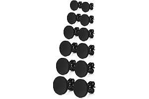 CZ Stud Earrings Black 3mm-10mm, Disc Circle Round Flat Earrings Set for Women