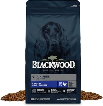 Blackwood Grain Free Premium Dry Dog Food, Chicken & Field Pea, 24 lb | Balanced Diet for All Life Stages, Omega 3 & 6 for Skin, Coat & Joints, Slow Cooked for Higher Nutrient Preservation