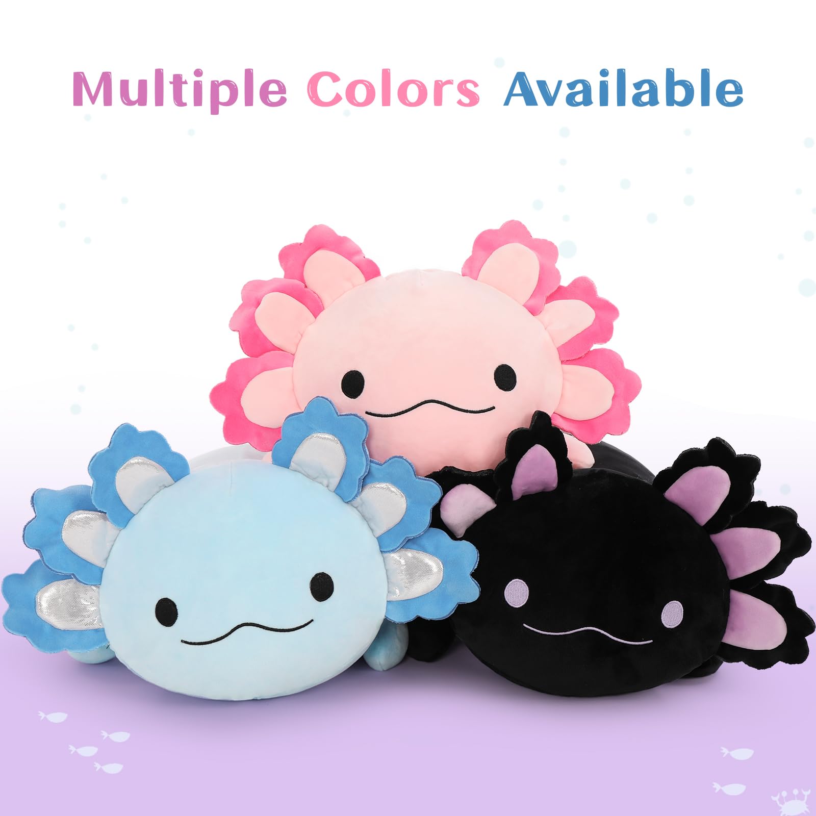 MaoGoLan Black 4Pcs Giant Axolotl Plush with 3 Babies Inside