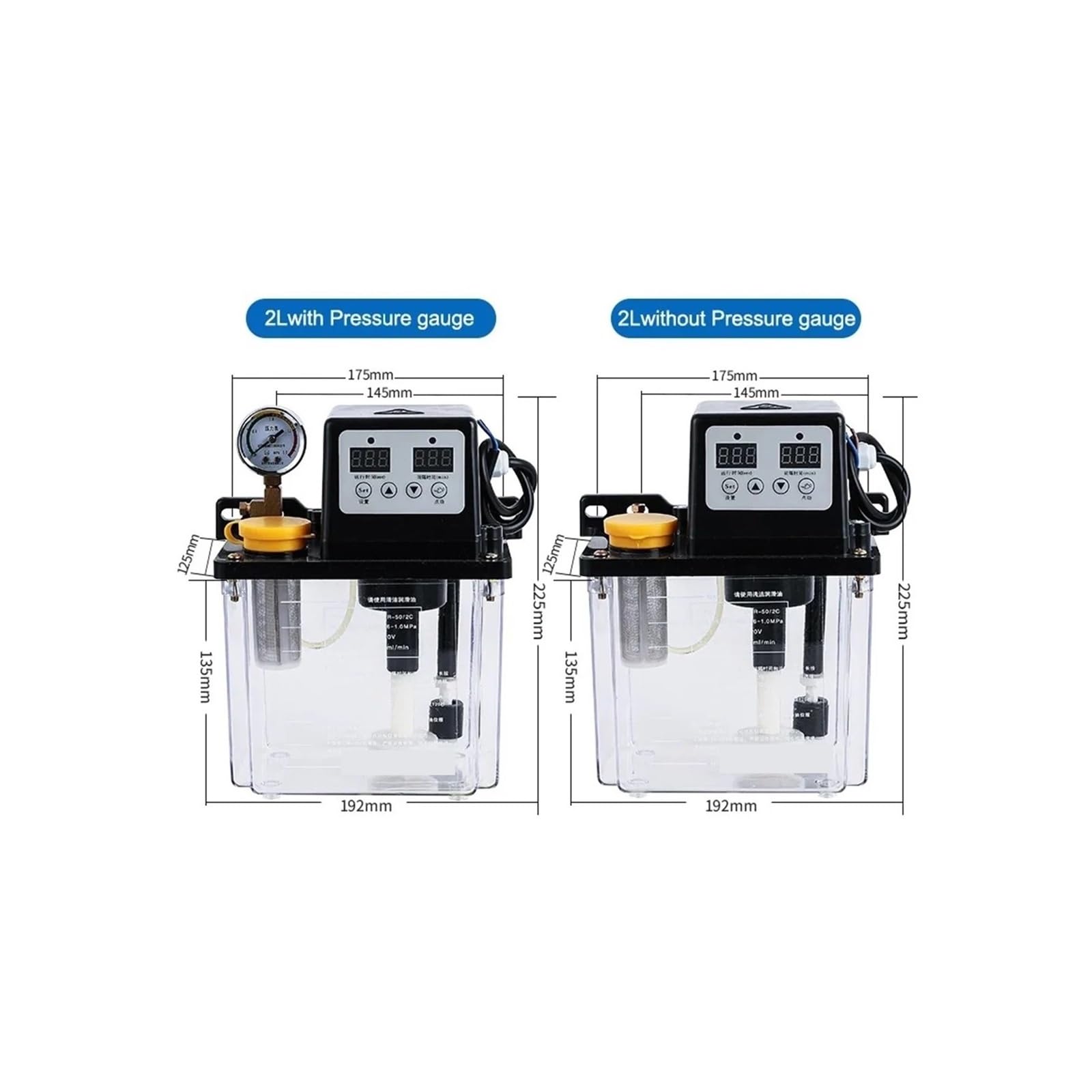 Bomba De Lubricación Automática Bomba de lubricación Bomba de Aceite y lubricación por neblina de Aceite 220 V 0,5 L/1 L/2 L Lubricación automática de Aceite(1L withgauge)