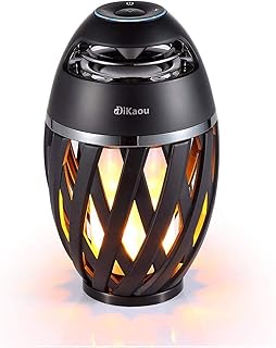 Best DIKAOU Led flame table lamp, Torch atmosphere Bluetooth speakers&Outdoor Portable Stereo Speaker with HD Audio and Enhanced Bass,LED flickers warm yellow lights BT4.2 for iPhone/iPad /Android Reviews