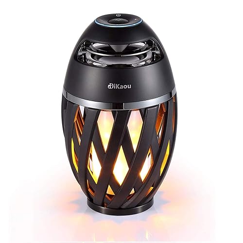 DiKaou Led Flame Table lamp, Torch Atmosphere Bluetooth Speakers&Outdoor Portable