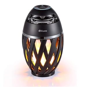 DiKaou Led Flame Table lamp Torch Atmosphere Bluetooth Speakers Outdoor Portable Stereo Speaker with HD Audio and Enhanced