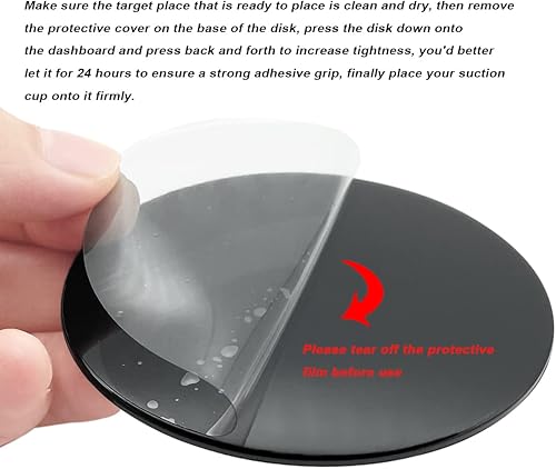 Miniatura 7 de Paquete de 2 discos de montaje para tablero de instrumentos de automóvil de 3.150 in para soporte de teléfono con ventosa, almohadilla adhesiva para