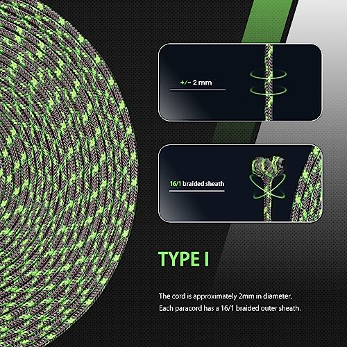 Abma Cord Paracord 100 lbs 2mm 100% Nylon 30M - Venomous, Multi Color-venomous, 30 Meters - Image 4