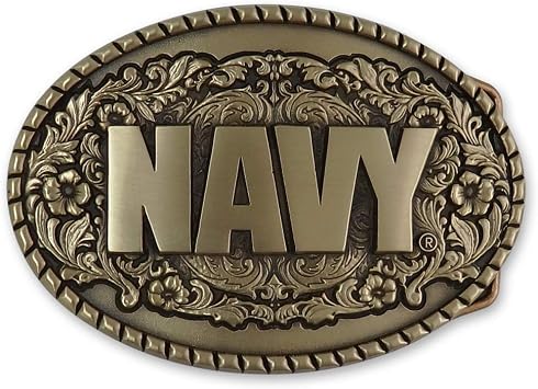 Indiana Metal Craft US NAVY Solid Brass Belt Buckle MADE IN USA Brass