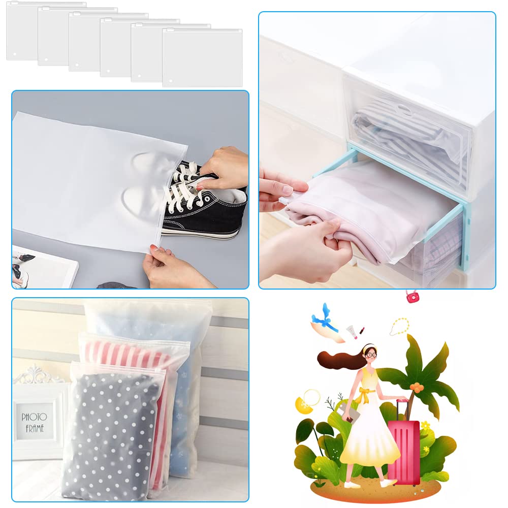 30 Sacchetti Porta Abiti In Plastica Satinata Con Cerniera | Traslucidi 28x40 Cm | Organizer Da Viaggio Per Camicie E Pantaloni