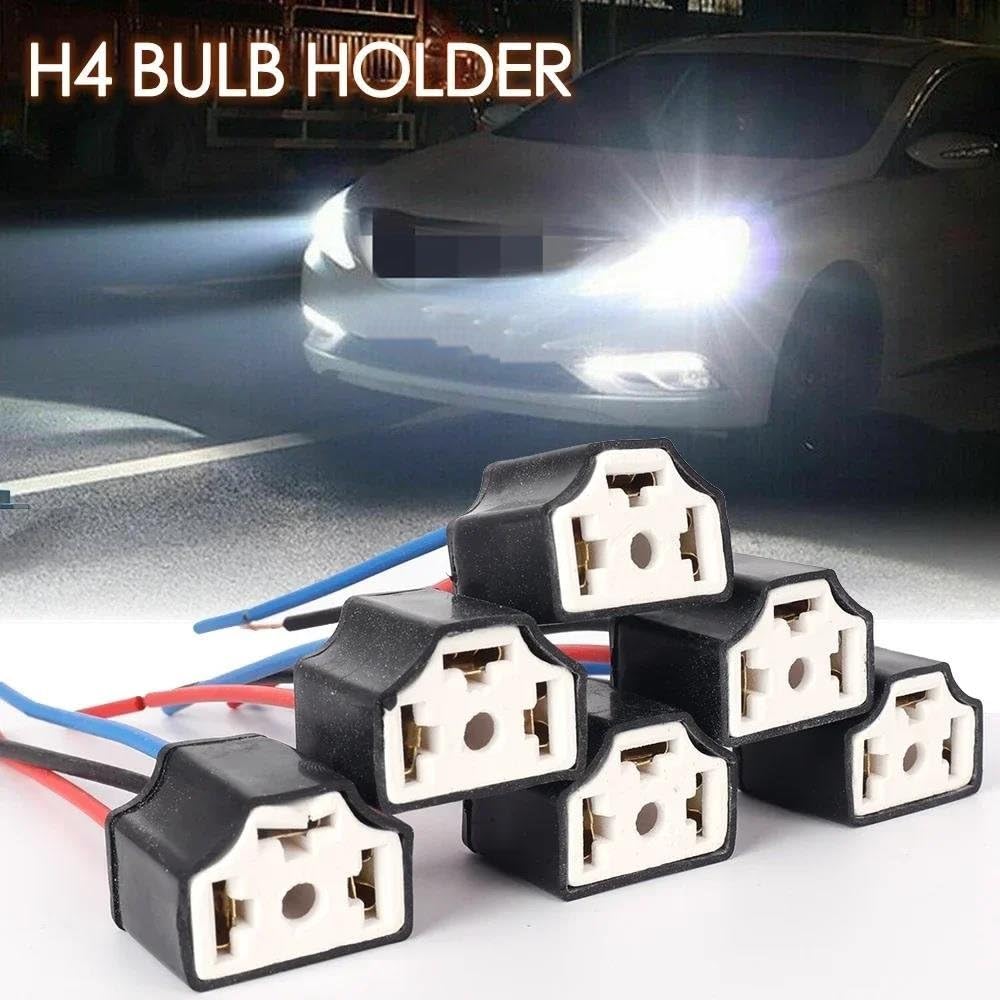 Portalámparas De Cerámica De 3 Orificios Para Bombillas H4 De Coche Conector Para Faros Delanteros Accesorios Para Luces De Coche (2/4/6/10 Unidades)(10pcs)