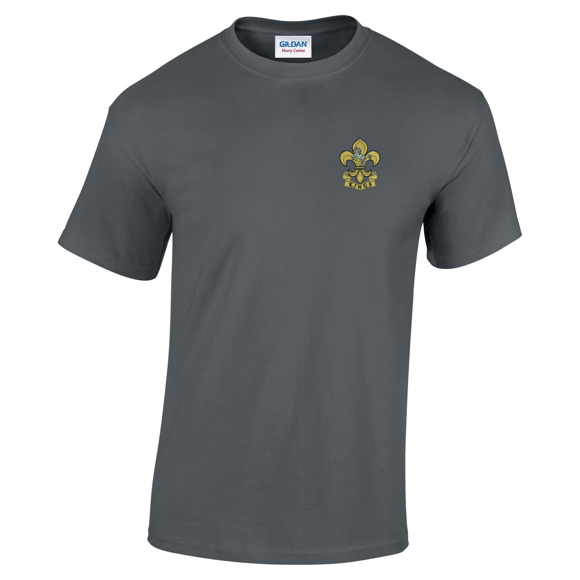 Pineapple Joe's Men's Charcoal King's Regit Embroidered T-Shirt - 2X Large