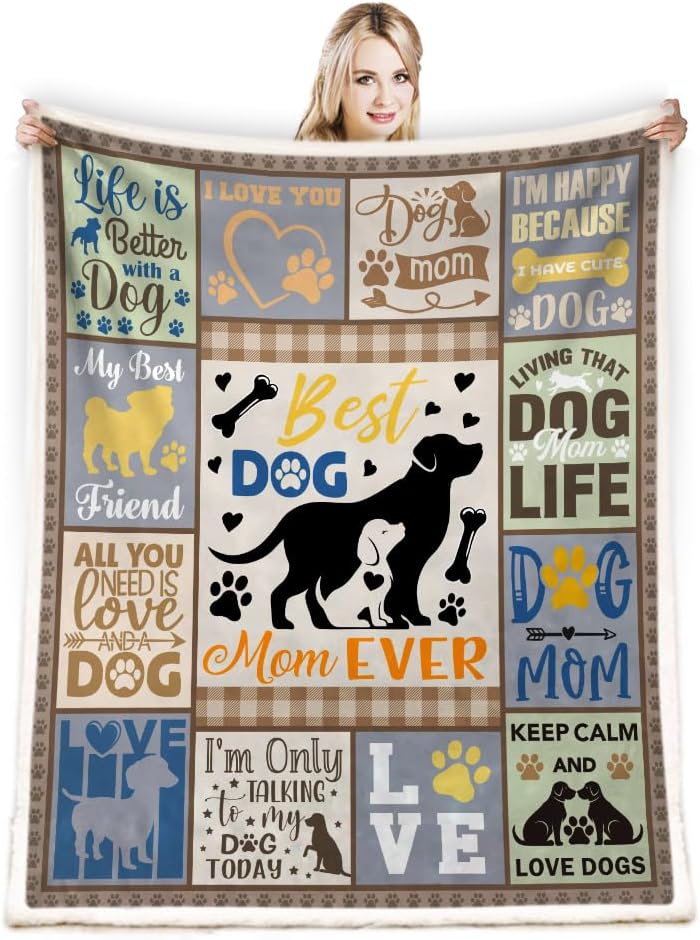 Dog Mom Gifts for Women Throw Blanket, Gifts for Dog Mom,Lovers, Mothers Day Birthday Blanket 60 x 50 (zjm154,50"x 60") - Image 2