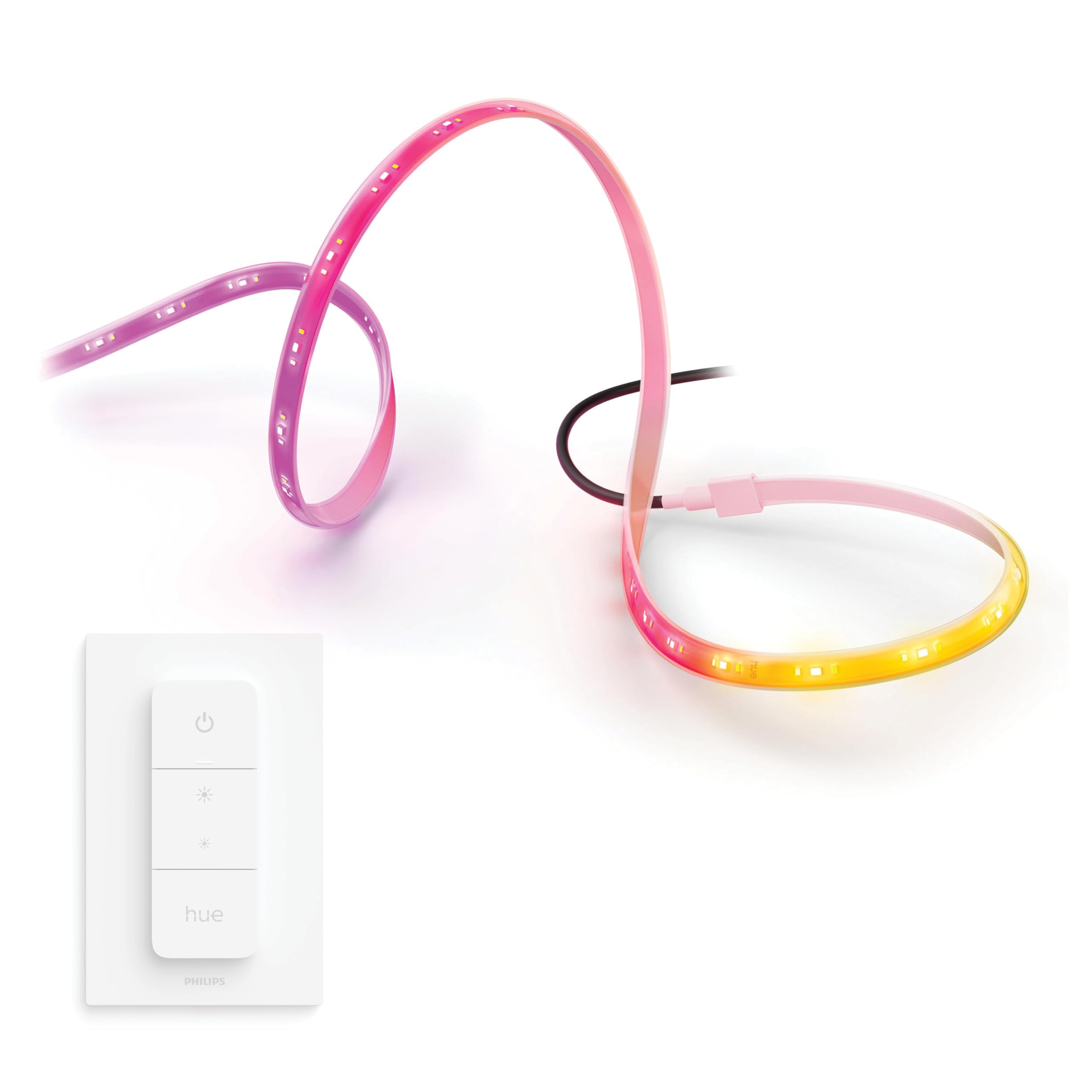 Philips Hue Flux - Tira de luces LED para exteriores (5 m, luz blanca y de colores, incluye interruptor de atenuación), color blanco y blanco