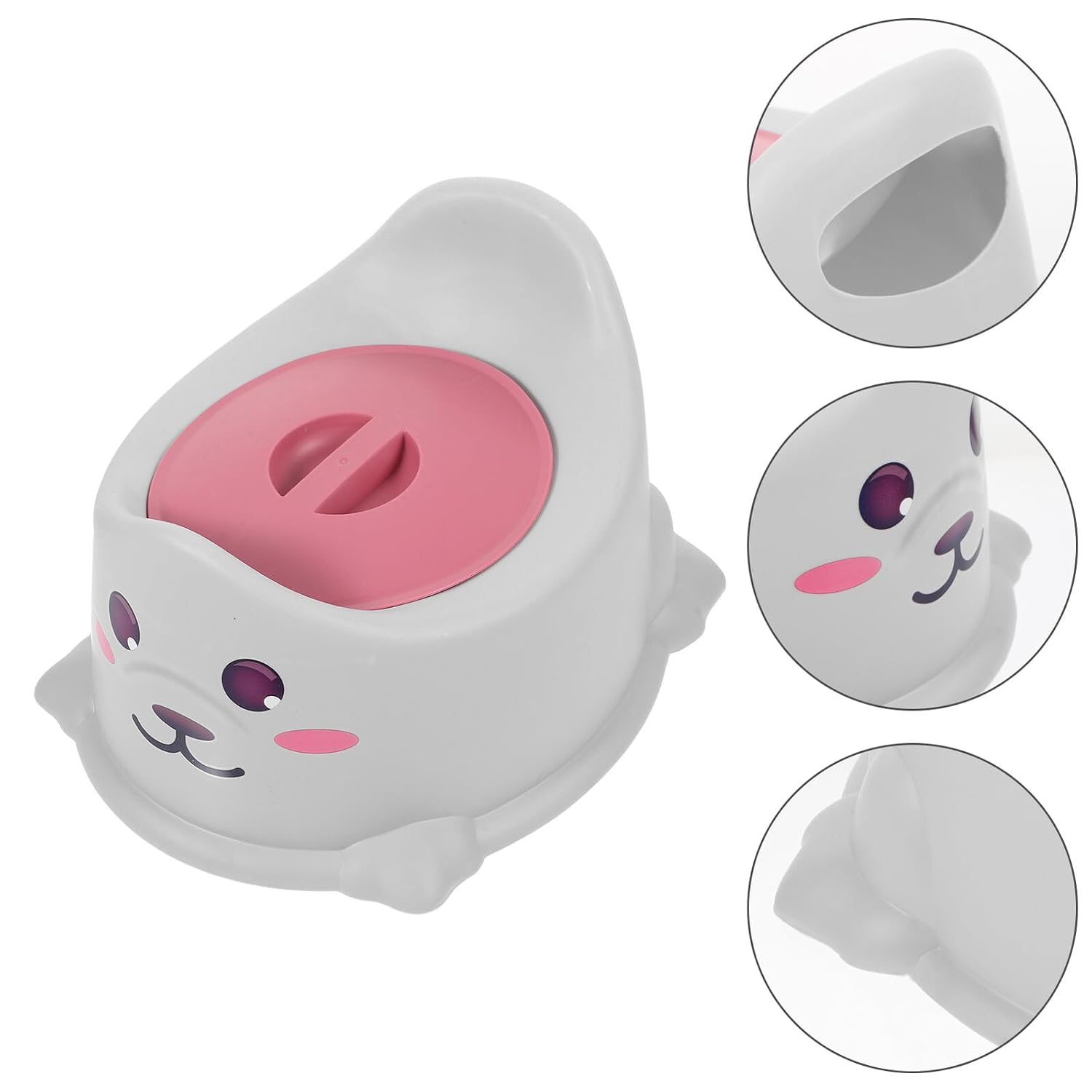 Thicken Training Seat Portable Potty with Cover Lightweight Toilet for Travel Indoor Outdoor Use Gray Marine Animal Design