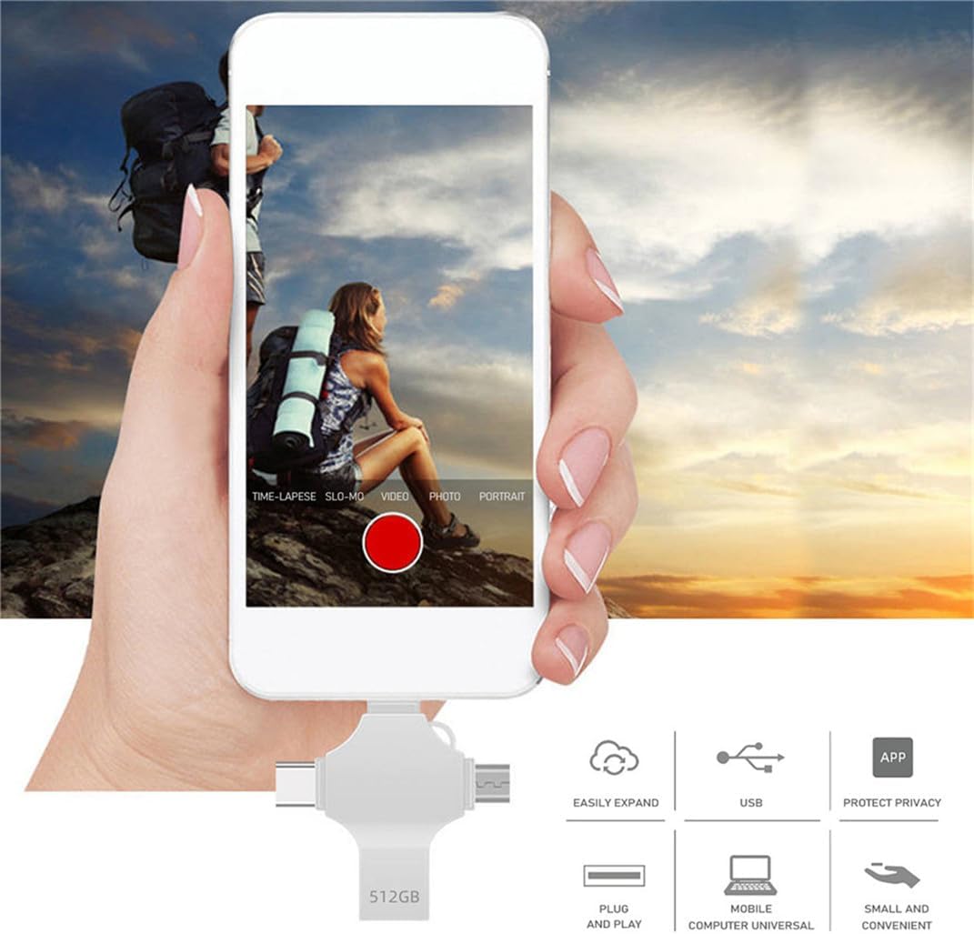 Photo Stick USB Flash Drive AOIRHLA 512GB Memory Stick USB 3.0 High Speed Thumb Drives Portable Mini Storage Device External Storage for Smartphone/Laptop/PC/Android